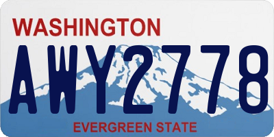 WA license plate AWY2778