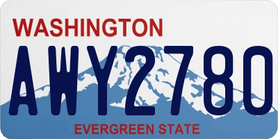 WA license plate AWY2780