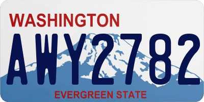 WA license plate AWY2782