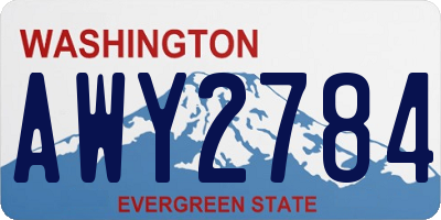 WA license plate AWY2784