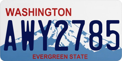 WA license plate AWY2785