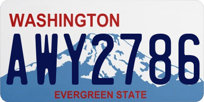 WA license plate AWY2786