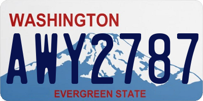 WA license plate AWY2787
