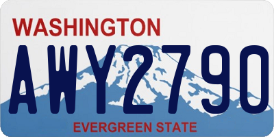WA license plate AWY2790