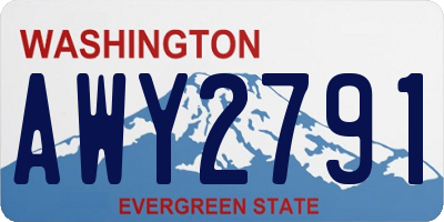WA license plate AWY2791