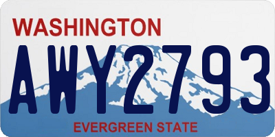 WA license plate AWY2793