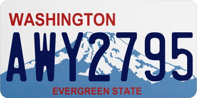 WA license plate AWY2795