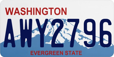 WA license plate AWY2796