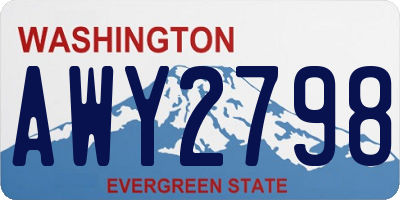 WA license plate AWY2798