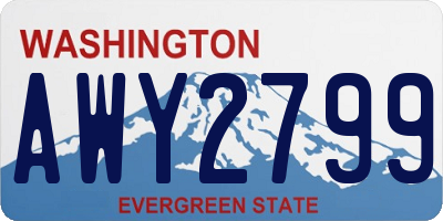 WA license plate AWY2799