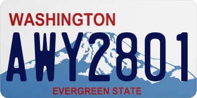 WA license plate AWY2801