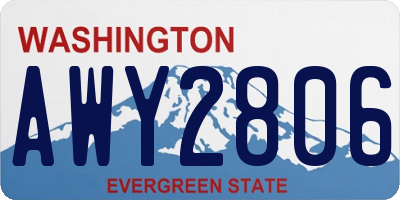 WA license plate AWY2806