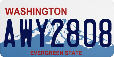 WA license plate AWY2808