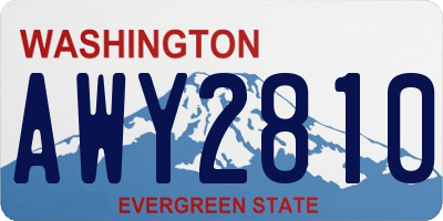 WA license plate AWY2810