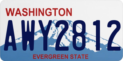 WA license plate AWY2812