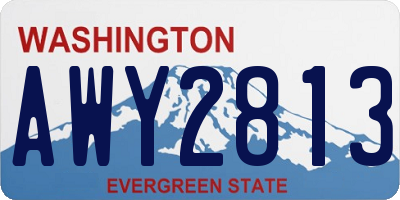 WA license plate AWY2813