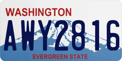 WA license plate AWY2816
