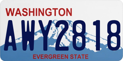 WA license plate AWY2818