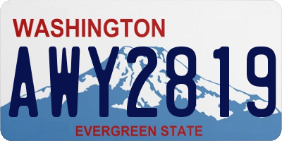 WA license plate AWY2819