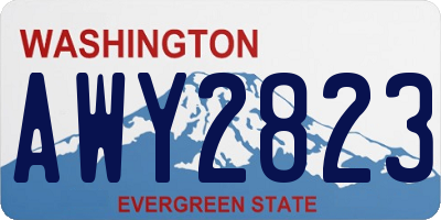 WA license plate AWY2823