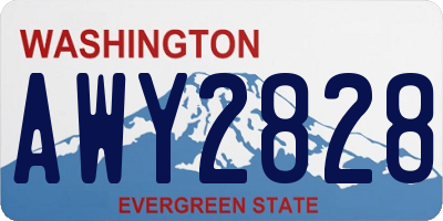 WA license plate AWY2828