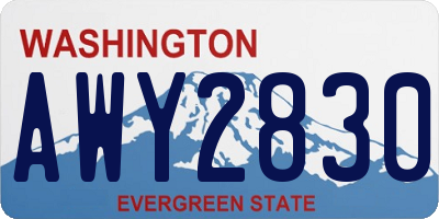 WA license plate AWY2830