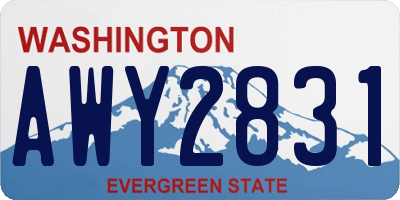 WA license plate AWY2831