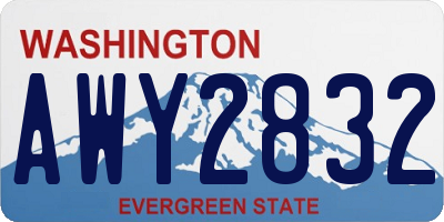 WA license plate AWY2832
