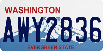 WA license plate AWY2836