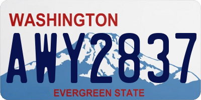 WA license plate AWY2837