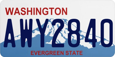 WA license plate AWY2840