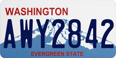 WA license plate AWY2842