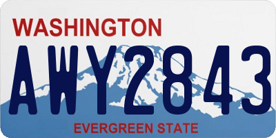 WA license plate AWY2843