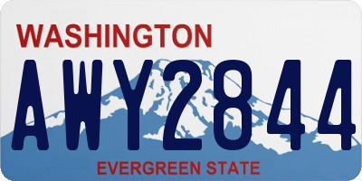 WA license plate AWY2844