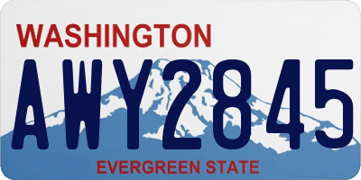 WA license plate AWY2845