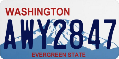 WA license plate AWY2847