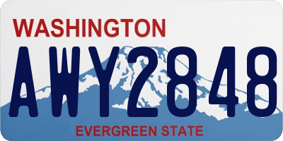 WA license plate AWY2848