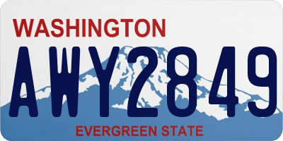 WA license plate AWY2849