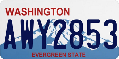WA license plate AWY2853