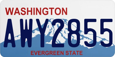 WA license plate AWY2855