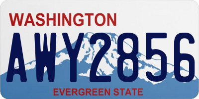WA license plate AWY2856