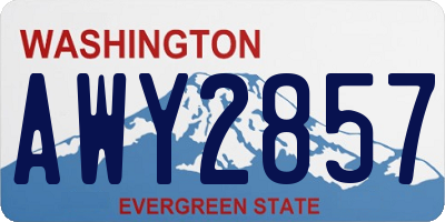 WA license plate AWY2857