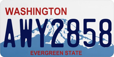 WA license plate AWY2858