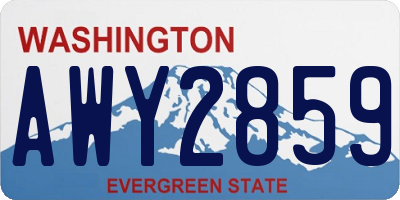 WA license plate AWY2859