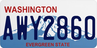 WA license plate AWY2860