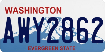 WA license plate AWY2862