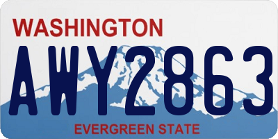 WA license plate AWY2863