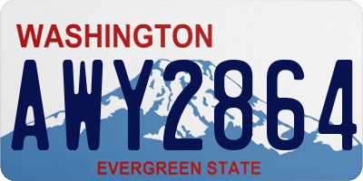 WA license plate AWY2864