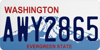 WA license plate AWY2865