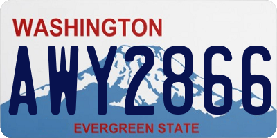 WA license plate AWY2866